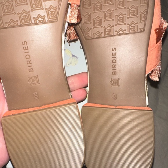 Birdies Orange Suede Fringe Slip On Closed Toe
Flat Mules Sandals Size US 8 - Picture 2 of 2